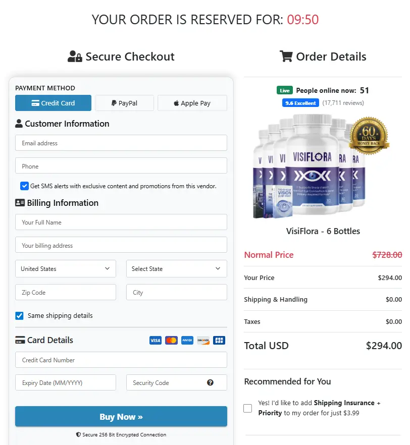 VisiFlora-Vision-Supplement-Order-Page